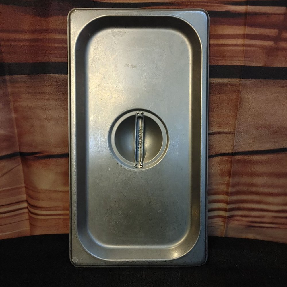 Winco SPSCT 1/3 Size Stainless Steel Solid Steam Table / Hotel Pan Cover